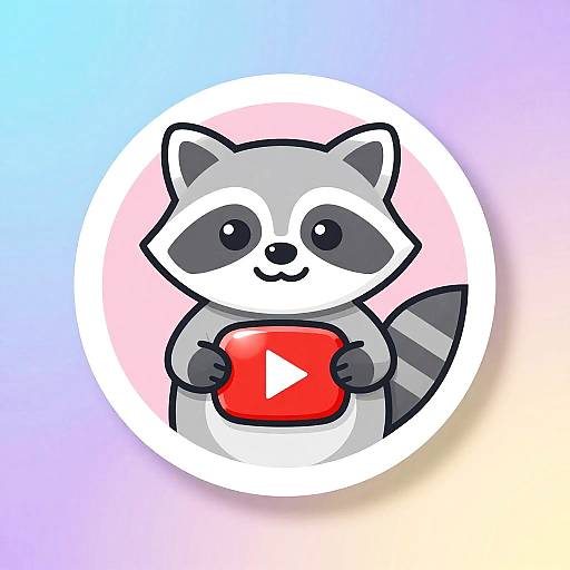 Cheerful Raccoon YouTube Logo