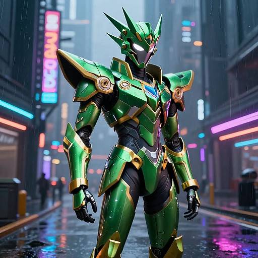 Futuristic Mannequin in Cyberpunk Armor