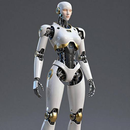 Intricate 3D Female Cyborg Robot Design