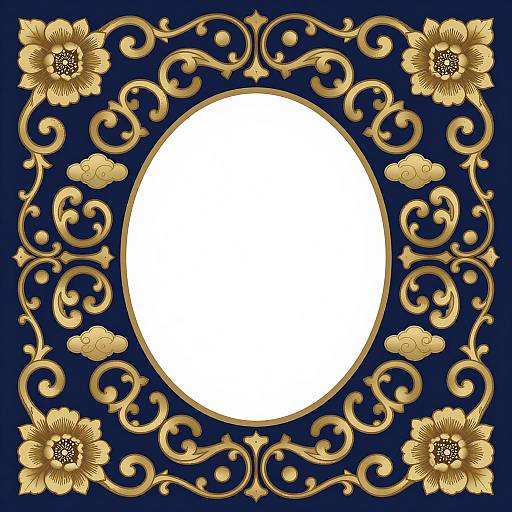 Ornate Gold Chinoiserie Frame with Peonies