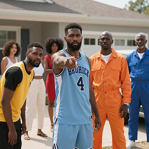 Group of Diverse Adults Outside House
