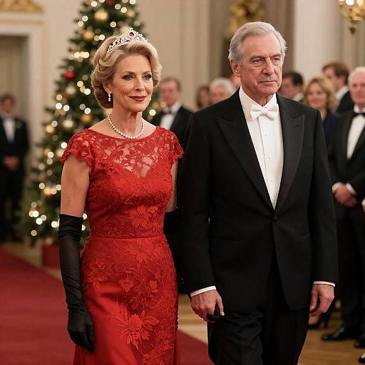 Elegant Couple at Formal Christmas Event
