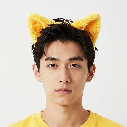 Man with Yellow Cat Ears