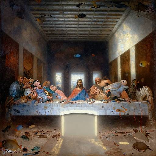 Surreal Underwater Last Supper Scene
