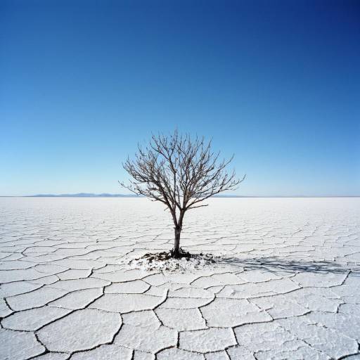 Leafless Shrub on Salt Flat