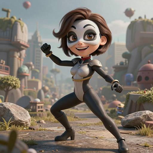 Ultra Detailed Bodysuit Girl Portrait