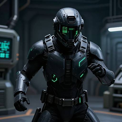 Futuristic Modular Helmet Armor