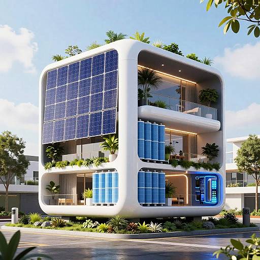 Energy-Positive Futuristic Urban Cube Home