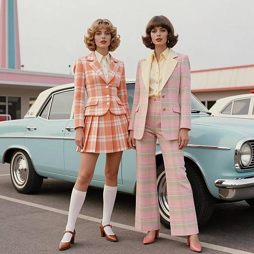 1970s Inspired Pastel Plaid Outfits