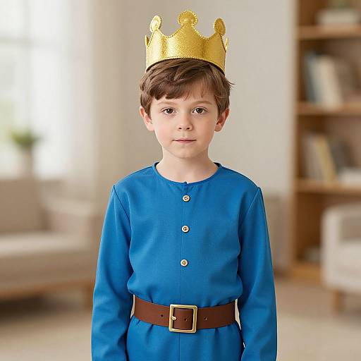 Little Prince Boy in Blue Jacket