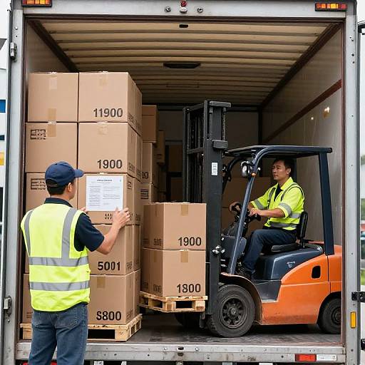 Logistics Truck Cargo Loading Scene