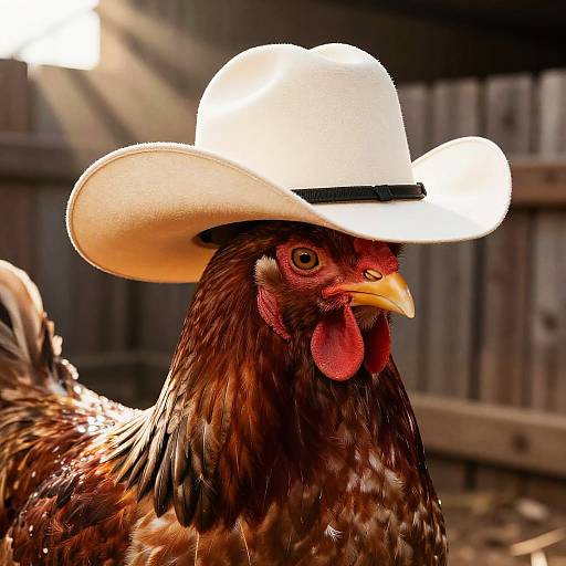 Sheriff Chicken in Cowboy Hat