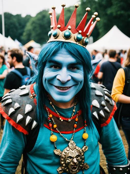 Man in King Gristle Trolls Costume at Festival