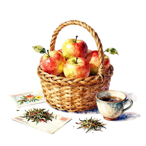 Whimsical Watercolor Still Life Illustration