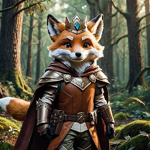 Anthropomorphic Fox Ranger in Leather Armor