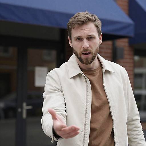 Urban Scene of a Man Extending Hand