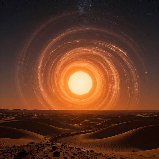 Radiant Sun with Spiraling Rings