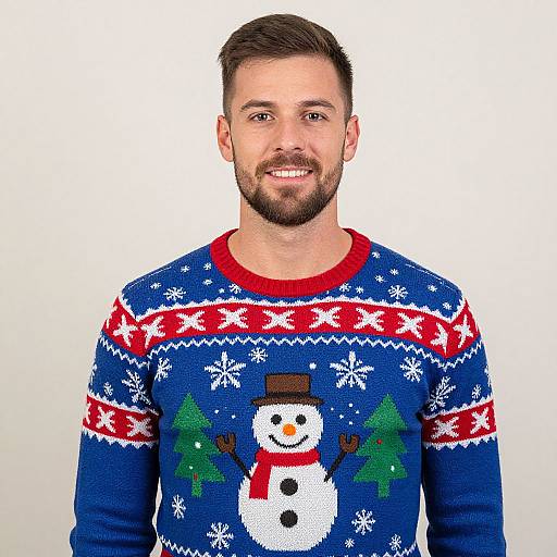 Man in Festive Christmas Sweater