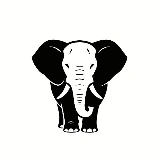 Minimalist Black and White Elephant Logo
