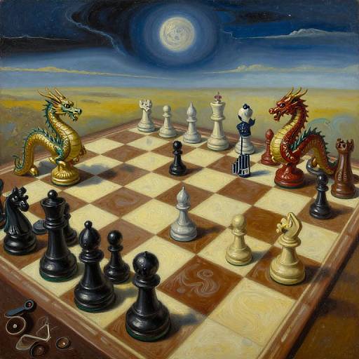 Surreal Infinite Chessboard Dreamscape