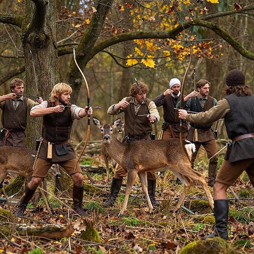 Mesolithic Hunting Scene in Woodland