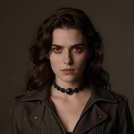 Intense Portrait of Woman in Dark Jacket