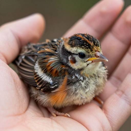 Gentle Hand Cradling Vivid Bird