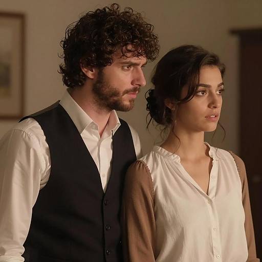 Intense Couple in Warm Light