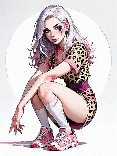 Stylish Woman in Casual Leopard Dress