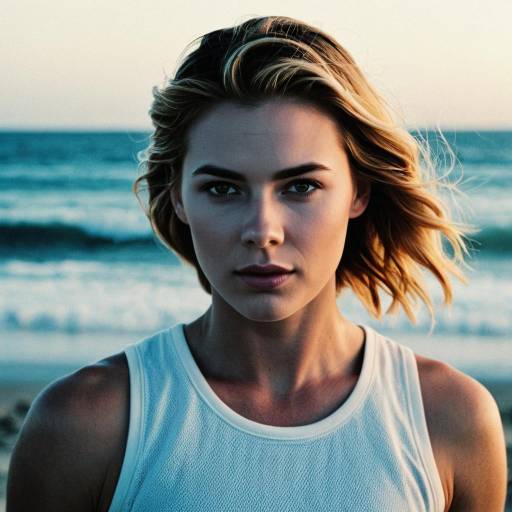 Athletic Woman at Beach with Moody Lighting
