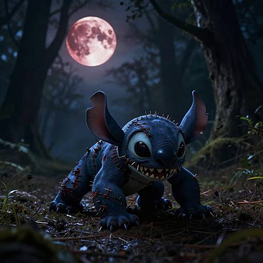 Stitchwraith Under Blood Moon Horror