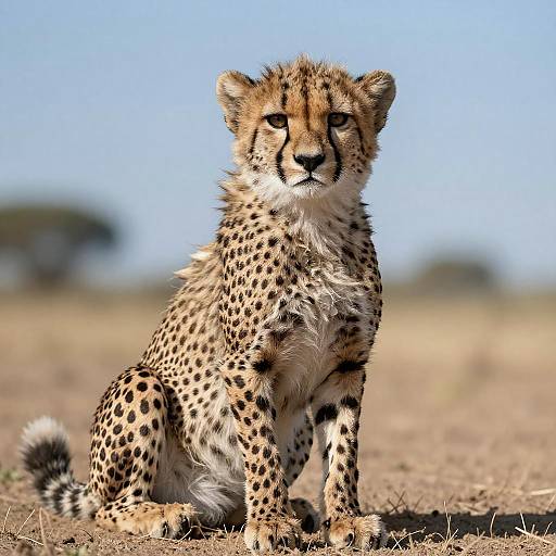 Cheetah Cub on Sunlit Ground