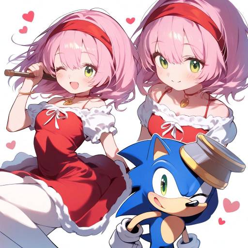 Sonic-Inspired Character with Red Dress