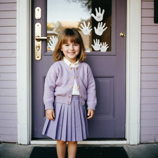 Smiling Toddler Girl in Lavender Outfit