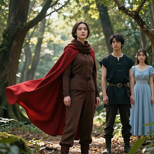 Enchanted Forest Trio with Flowing Cape