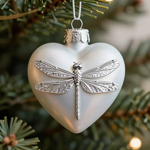 Dragonfly Heart Christmas Ornament