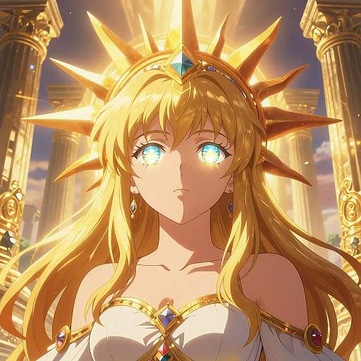 Radiant Sun Goddess Anime Illustration