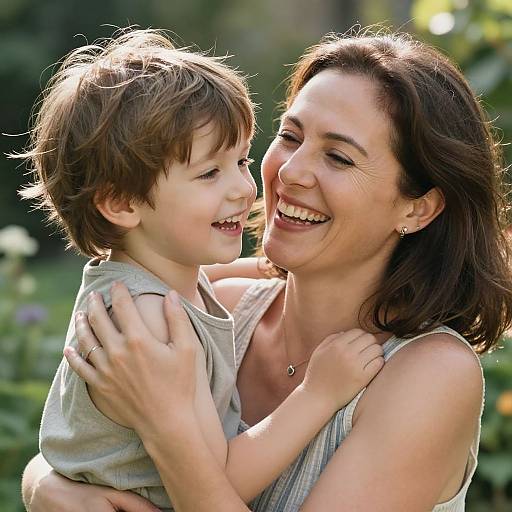 Warm Moment Between Mom and Child