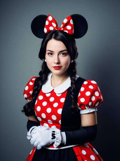 Photorealistic Minnie Mouse Cosplay Portrait
