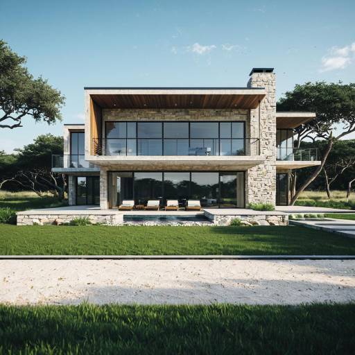 Modern Stone Beach House Exterior