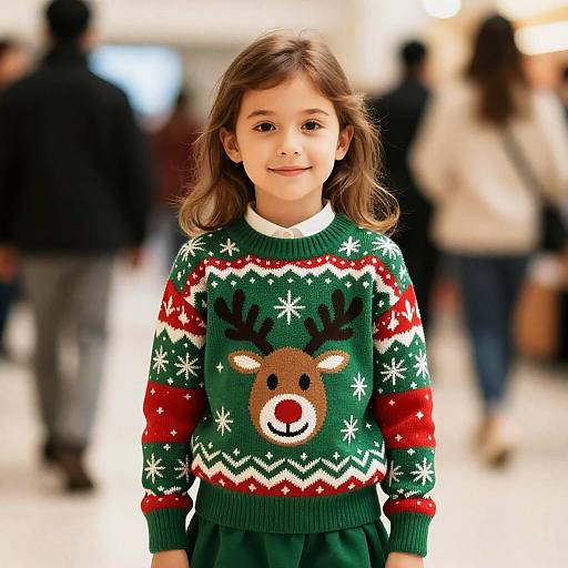 Festive Christmas Portrait of a Young Girl