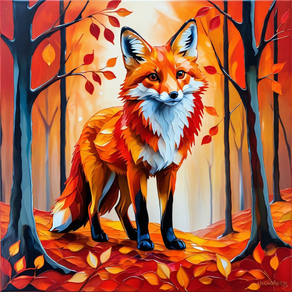 Charming Fox in Autumn Forest Colors