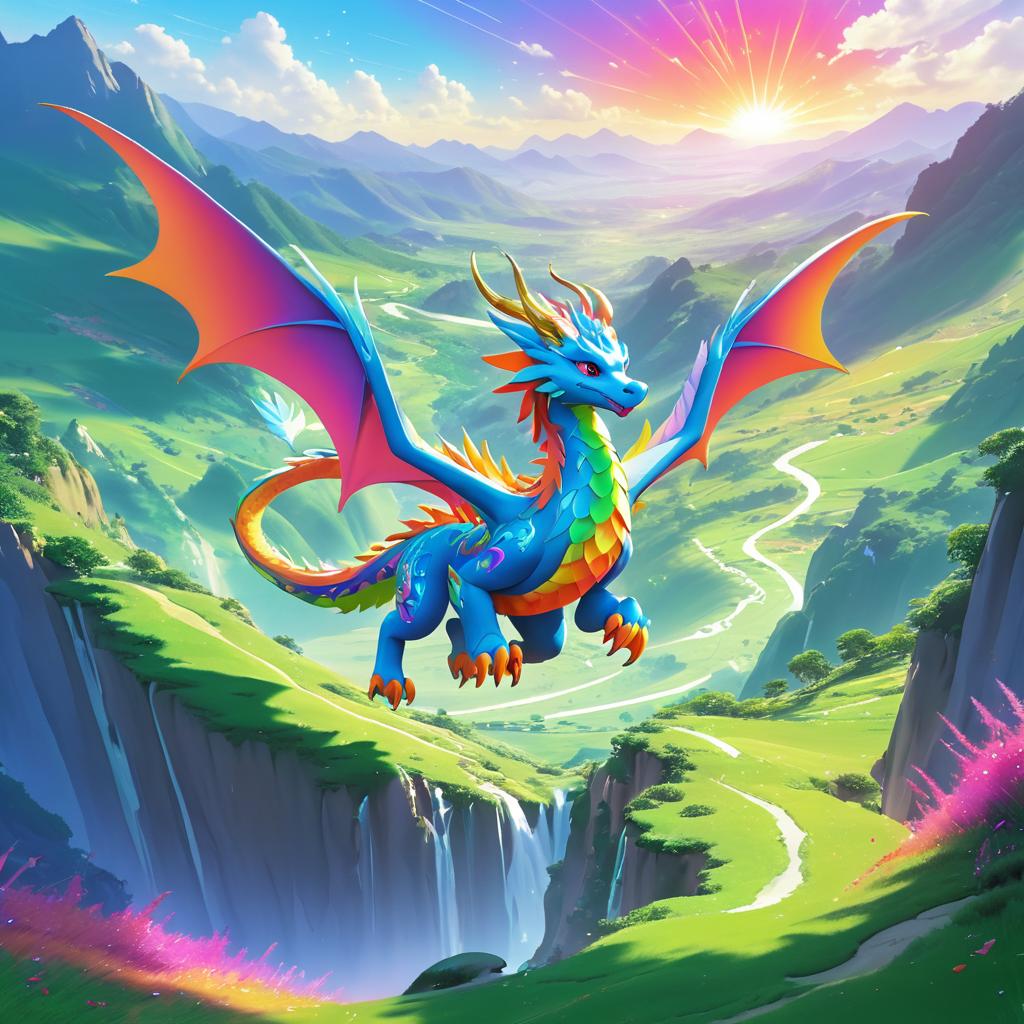 Playful Dragon's Adventure in Vibrant Valley