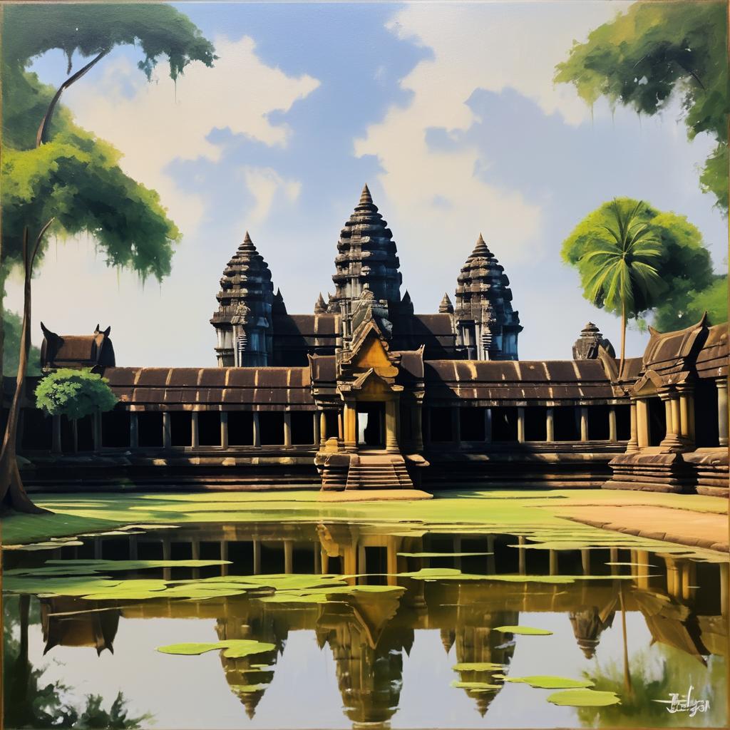 Angkor Wat in Degas' Impressionist Style