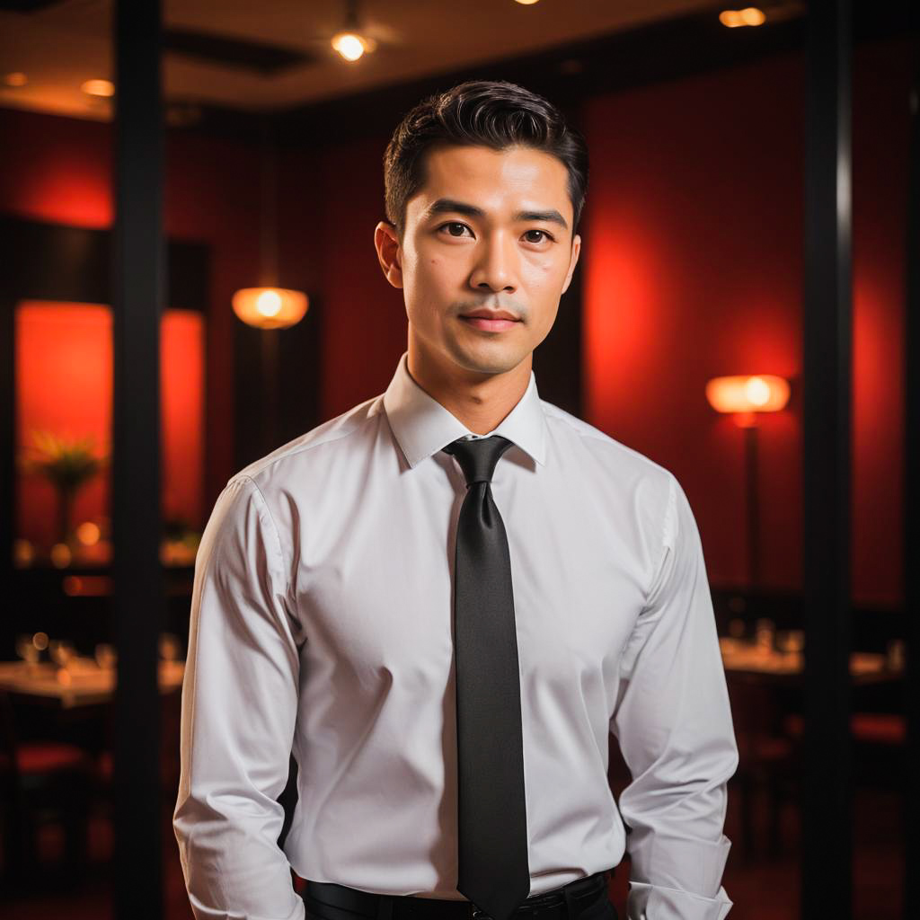 Attentive Waiter in Stylish Portrait