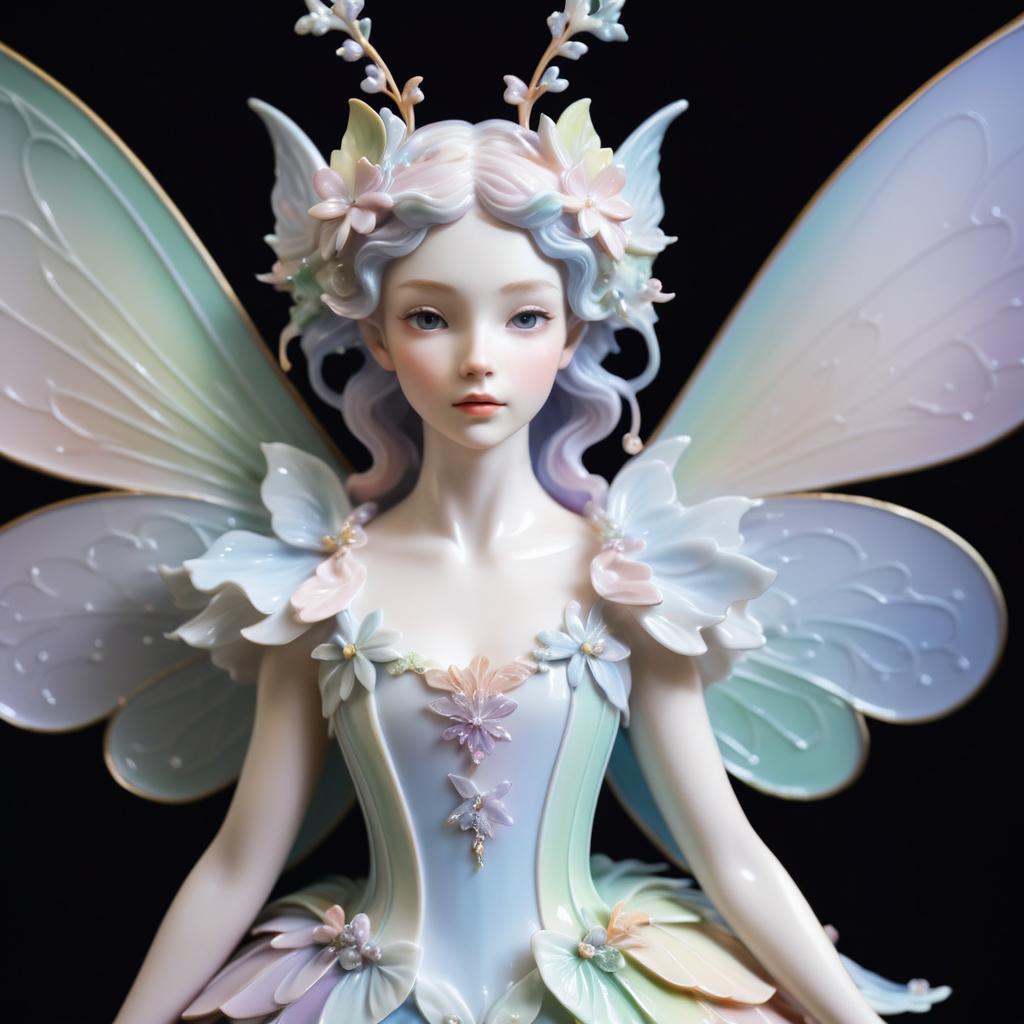 Whimsical Fairy Portrait in Porcelain