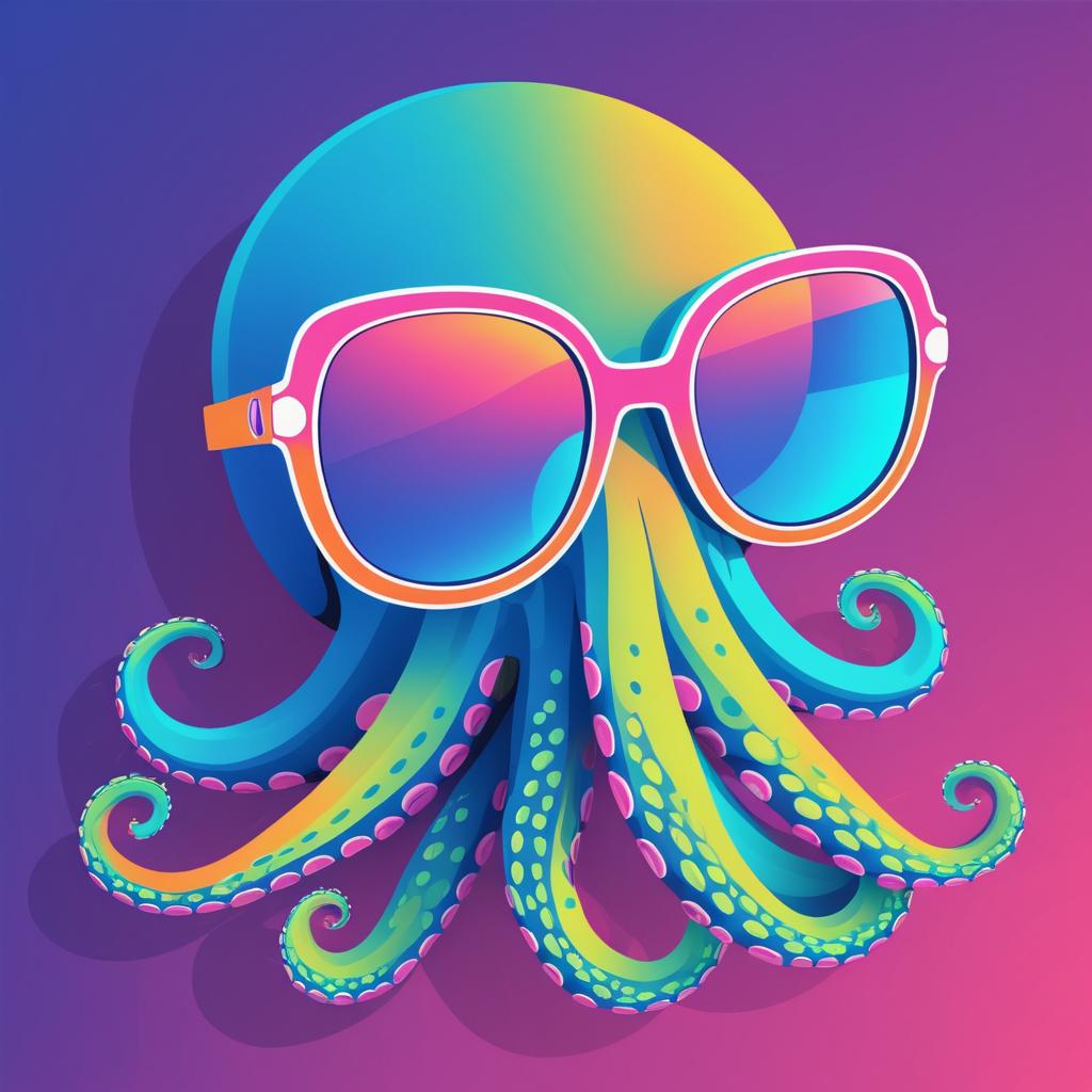 Quirky Retro Octopus T-Shirt Design