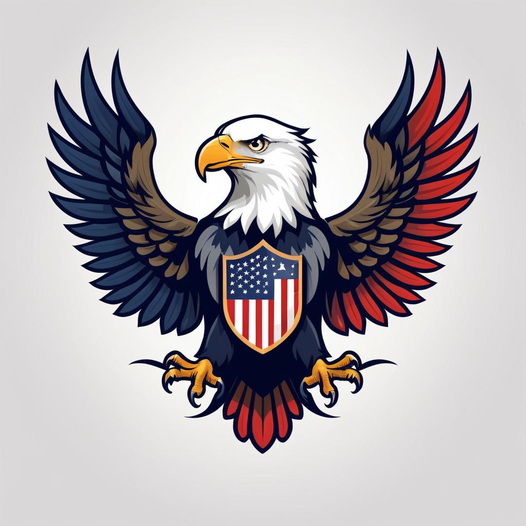 Elegant Bald Eagle Logo in Neoclassical Style