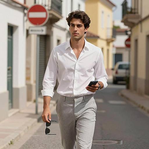 Stylish Young Man in European Streets