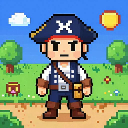 8-Bit Space Pirate Retro Landscape